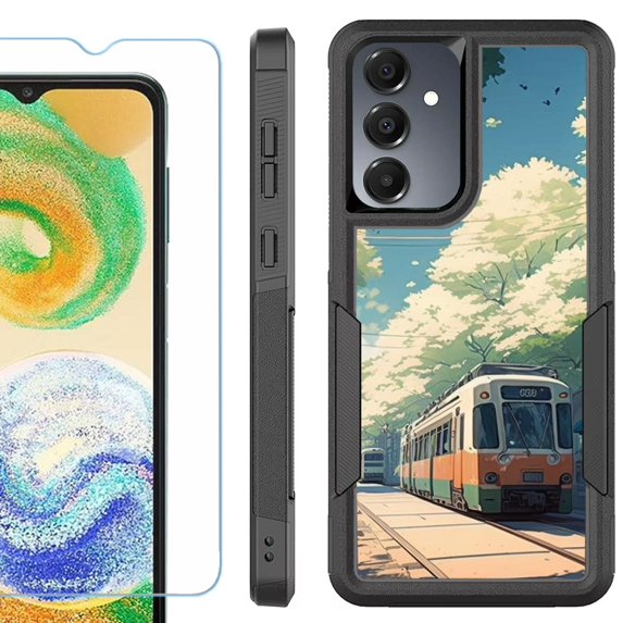 Heavy Duty Dual Layer Hybrid Phone Case for Samsung Galaxy S24 FE 5G with Tempered Glass Screen Protector, by OneToughShield - Kyoto Summer