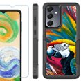 thumbnail image 1 of Heavy Duty Dual Layer Hybrid Phone Case for Samsung Galaxy S24 FE 5G with Tempered Glass Screen Protector, by OneToughShield - Macaw, 1 of 4