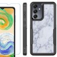 thumbnail image 1 of Heavy Duty Dual Layer Hybrid Phone Case for Samsung Galaxy S24 FE 5G with Tempered Glass Screen Protector, by OneToughShield - Marble / Clouds, 1 of 4