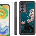 thumbnail image 1 of Heavy Duty Dual Layer Hybrid Phone Case for Samsung Galaxy S24 FE 5G with Tempered Glass Screen Protector, by OneToughShield - Night Blossom, 1 of 4