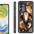 thumbnail image 1 of Heavy Duty Dual Layer Hybrid Phone Case for Samsung Galaxy S24 FE 5G with Tempered Glass Screen Protector, by OneToughShield - Owl Mix, 1 of 4