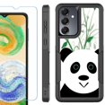 thumbnail image 1 of Heavy Duty Dual Layer Hybrid Phone Case for Samsung Galaxy S24 FE 5G with Tempered Glass Screen Protector, by OneToughShield - Panda, 1 of 4