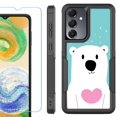thumbnail image 1 of Heavy Duty Dual Layer Hybrid Phone Case for Samsung Galaxy S24 FE 5G with Tempered Glass Screen Protector, by OneToughShield - Pola Bear, 1 of 4