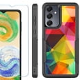 thumbnail image 1 of Heavy Duty Dual Layer Hybrid Phone Case for Samsung Galaxy S24 FE 5G with Tempered Glass Screen Protector, by OneToughShield - Polygon, 1 of 4