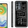 thumbnail image 1 of Heavy Duty Dual Layer Hybrid Phone Case for Samsung Galaxy S24 FE 5G with Tempered Glass Screen Protector, by OneToughShield - Positive Words, 1 of 4