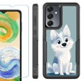 thumbnail image 1 of Heavy Duty Dual Layer Hybrid Phone Case for Samsung Galaxy S24 FE 5G with Tempered Glass Screen Protector, by OneToughShield - Puppy Charm, 1 of 4