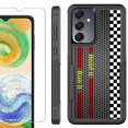 thumbnail image 1 of Heavy Duty Dual Layer Hybrid Phone Case for Samsung Galaxy S24 FE 5G with Tempered Glass Screen Protector, by OneToughShield - Racing, 1 of 4