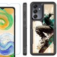 thumbnail image 1 of Heavy Duty Dual Layer Hybrid Phone Case for Samsung Galaxy S24 FE 5G with Tempered Glass Screen Protector, by OneToughShield - Skateboarding, 1 of 4