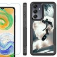 thumbnail image 1 of Heavy Duty Dual Layer Hybrid Phone Case for Samsung Galaxy S24 FE 5G with Tempered Glass Screen Protector, by OneToughShield - Snowboarding, 1 of 4