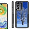 thumbnail image 1 of Heavy Duty Dual Layer Hybrid Phone Case for Samsung Galaxy S24 FE 5G with Tempered Glass Screen Protector, by OneToughShield - Snowing Tree, 1 of 4