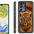 thumbnail image 1 of Heavy Duty Dual Layer Hybrid Phone Case for Samsung Galaxy S24 FE 5G with Tempered Glass Screen Protector, by OneToughShield - Tiger Cub, 1 of 4
