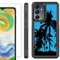 thumbnail image 1 of Heavy Duty Dual Layer Hybrid Phone Case for Samsung Galaxy S24 FE 5G with Tempered Glass Screen Protector, by OneToughShield - Tropical Summer, 1 of 4
