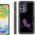 thumbnail image 1 of Heavy Duty Dual Layer Hybrid Phone Case for Samsung Galaxy S24 FE 5G with Tempered Glass Screen Protector, by OneToughShield - Zebra Running, 1 of 4