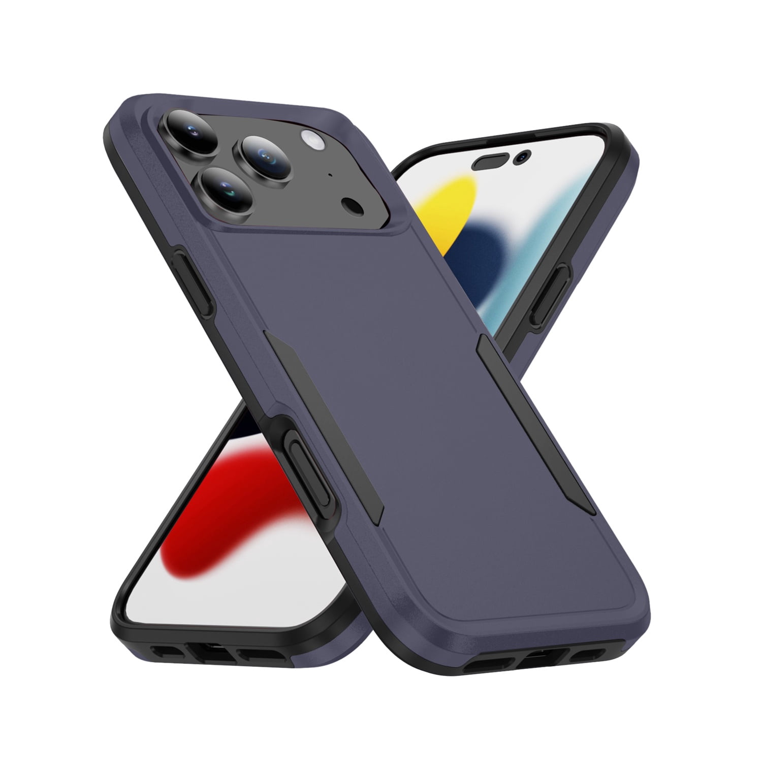 Heavy Duty Dual Layers Protective Case for iPhone 17 Pro Max - Blue