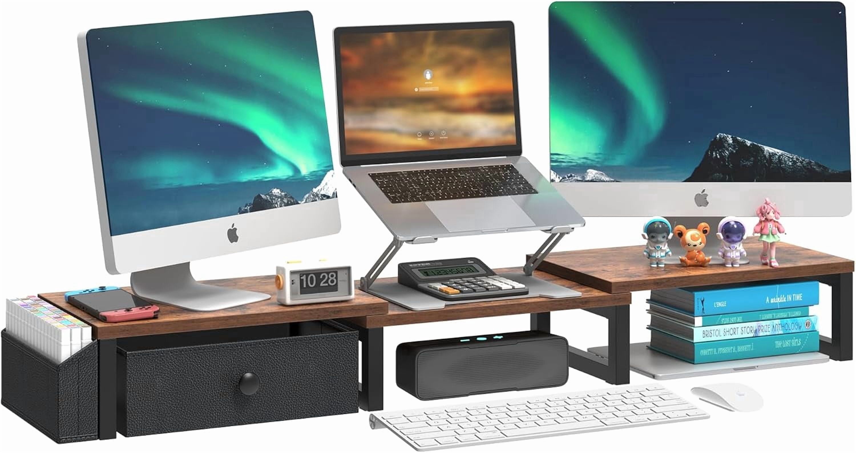 Heavy Duty Dual Monitor Stand, Holds 2 Screens Up to 27 Inches ...