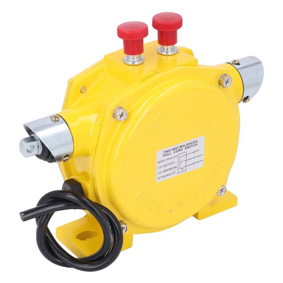 Heavy Duty Dual Way Balance Pull Rope Switch, 24V-380V Emergency Stop Cord Control for Belt Conveyor (10 in / 25.4 cm)