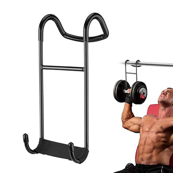 Heavy Duty Dumbbell Spotter Hooks 250 lbs Capacity, Bench Press Safety Hangers with Wrist Straps for Chest Shoulder Workouts, Rack Attachments for Home Gym, Strength Training