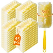 Heavy Duty Duster Refills for Swiffer Duster, 45 Count Duster Refills with 1 Handle, Multisurface 360° Dusters with 4X Microfibers, Unscented Disposable Dusters for Cleaning