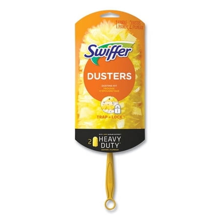 Heavy Duty Dusters Starter Kit, 6" Handle With Two Disposable Dusters, 4 Kits/carton | Bundle of 2 Cartons