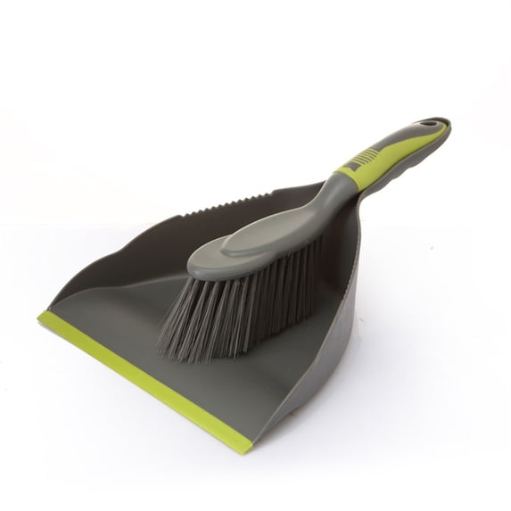 Heavy Duty Dustpan and Brush Set with Soft Bristles, Ergonomic Handle, and Non-Slip Grip for Efficient Cleaning