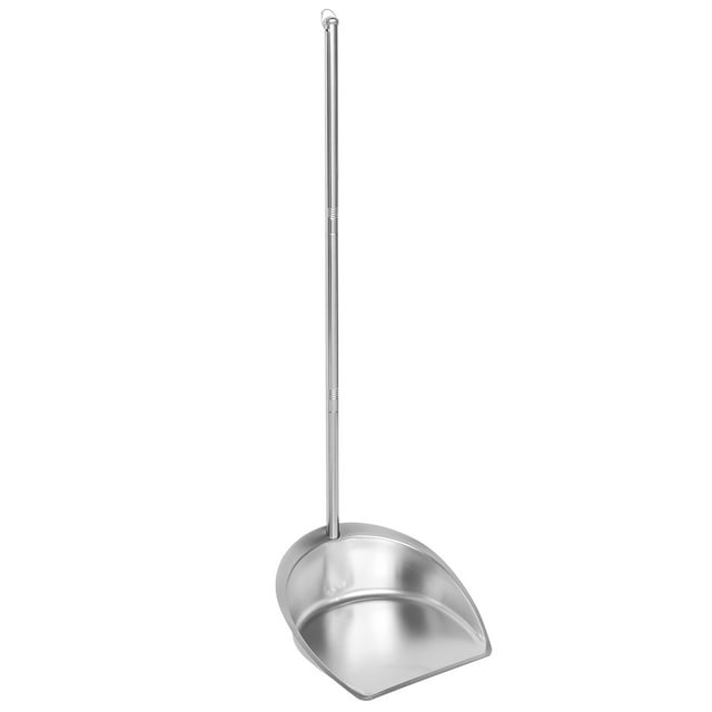 Heavy Duty Dustpan with Long Handle Stainless Steel Dustpan Standing Upright Dustpan
