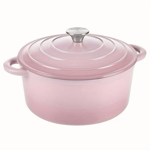 [Heavy-Duty Dutch Oven] Heavy-Duty 6 Quart Dutch Oven With Lid | Non-stick, Pre-seasoned, Enameled Cast Iron Pot With Dual Handle, Suitable For Bread Baking, Applied To Various Cooking Scenarios