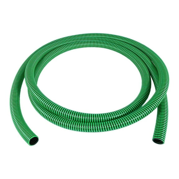 Heavy Duty EPDM All Weather Suction Hose, Black Tube, Lime Green Helix, 50 PSI Max Pressure, 1-1/2" Inside Diameter, 20 ft Length 1.5" x 20 Ft