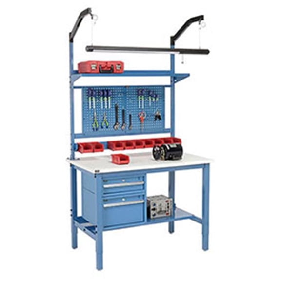 Heavy Duty ESD Workbench - Blue - 72 x 36 in. - Complete Set - 5000 lbs Capacity