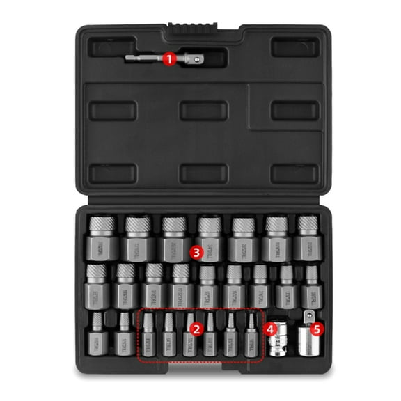 Heavy Duty Efficient Brokend Bolts and Nut Removal Tool Set for Brokend Studs Antislip Reverse Thread Technology