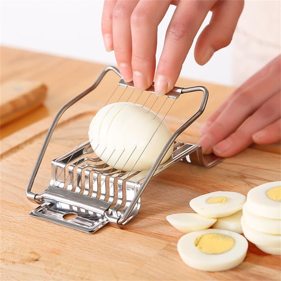 Heavy Duty Egg Slicer, Stainless Steel Wire Cutter for Hard Boiled Eggs, Multipurpose Vegetable & Fruit Chopper with Comfort Grip, Dishwasher Safe Kitchen Tool
