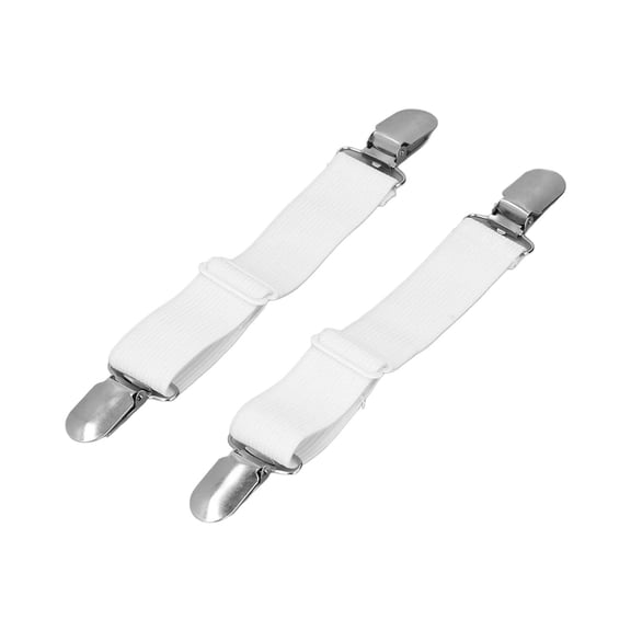 Heavy Duty Elastic Bed Sheet Straps Adjustable Mattress Grippers Fasteners Clips Bedding Holder (2 Count) / 15.7 inches