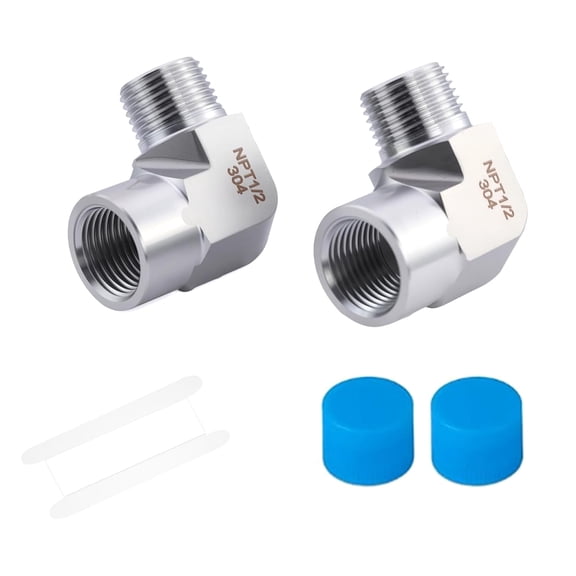 Heavy Duty Elbow Connector 90 Degree Pipe Elbows Pressure Gauge Fitting Quick Fixing for Plumbing & Mechanical Use