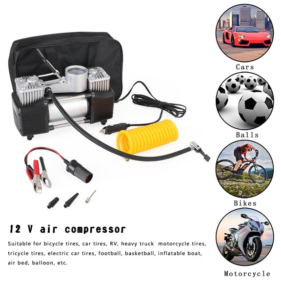 Heavy Duty Electric Air Tire Pump 12V Inflator Auto Car Truck Compressor 150PSI