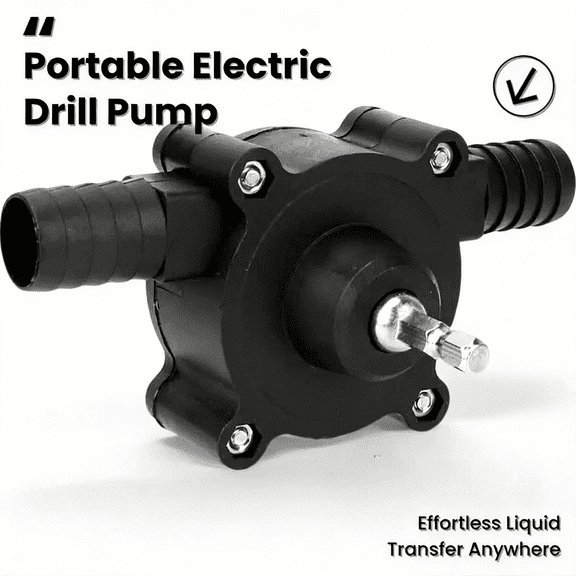 Heavy Duty Electric Drill Pump, 3/4" Handheld Self-Priming Liquid Transfer Pump, Multi-Purpose Diaphragm Pump for Water Oil Gas, Home Garden Outdoor & Industrial Use