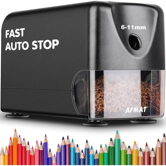 Heavy Duty Electric Peil Sharpener, Classroom Peil Sharpeners for 6-11mm No.2/Colored Peils, Auto Stop, Sharp Point, Save Peils, Teachers Must Haves PSX3