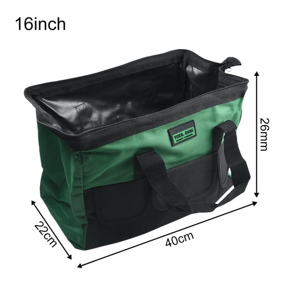 Heavy Duty Electrician Tool Bag 20 Inch, Waterproof Oxford Cloth Multi-Pocket Organizer For Wrench Socket Storage, Wear-Resistant Tear-Proof Construction Gear(16 inch)