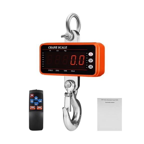 Heavy Duty Electronic Lugga Scale Digital Scales LCD Travel High Weighing Tool Hook Hung Scale 1000KG 1Ton Crane Scale ,Multiple Functions