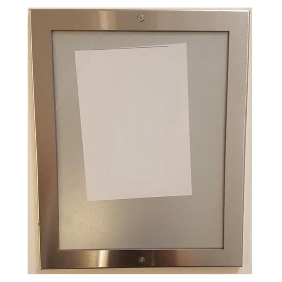 Heavy-Duty Elevator Certificate And Notice Frame  6X9 Inch Interior  Lockable Stainless Steel Frame With Anti-Vandalism Plexiglass For Elevator Interiors, & Public Use-X
