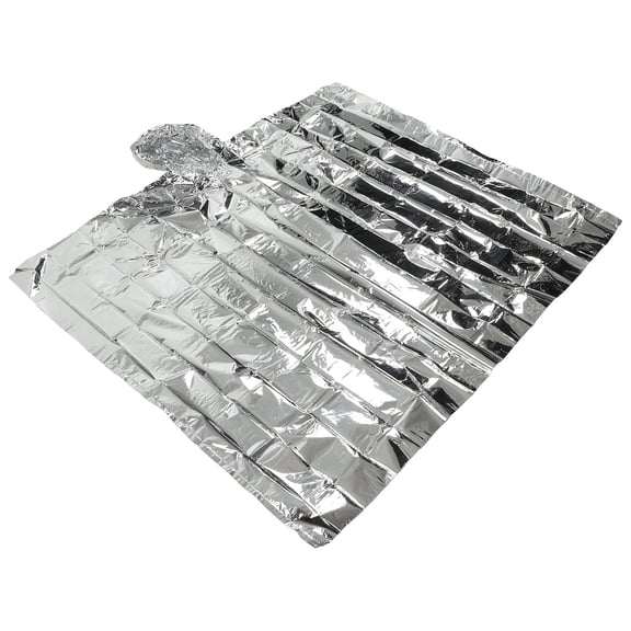 Heavy Duty Emergency Ponchos Waterproof Windproof 0.012mm Thick Space Blanket Rain Poncho Coat for Outdoor Survival Gear Travel Camping, 14 x 9 Inches / 35.6 x 22.8 cm Silver 1 Pack