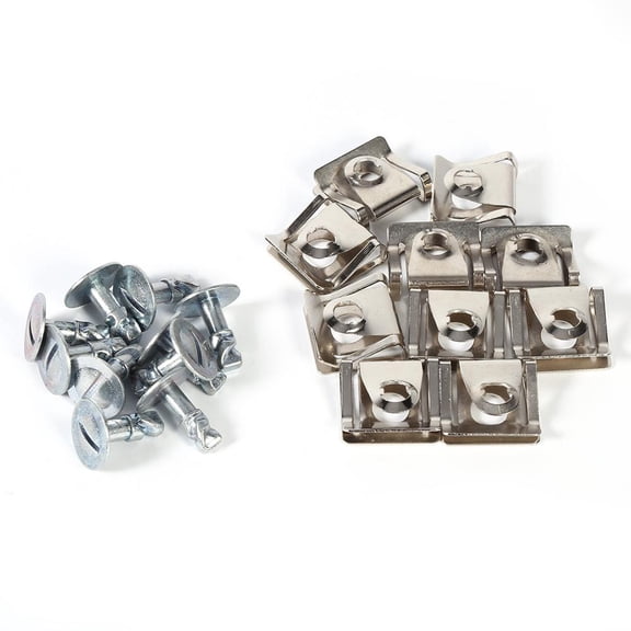 Heavy Duty Under Engine Cover Screw Undertray Metal Clips and Bolts Kit for Skoda Audi A4 A6 VW Passat B5, Mn-Steel Bottom Splash Guard Fasteners Replacement Set, 10-Pack (20 Pieces Total)