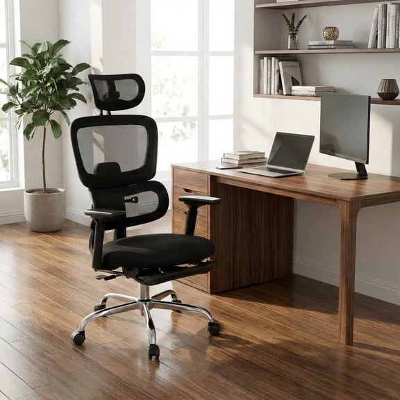 Heavy-Duty Ergonomic Mesh Gaming Chair – High-Back Office Chair with 4D Flip-Up Arms, Adjustable Headrest & Lumbar Support, 400 lbs Capacity