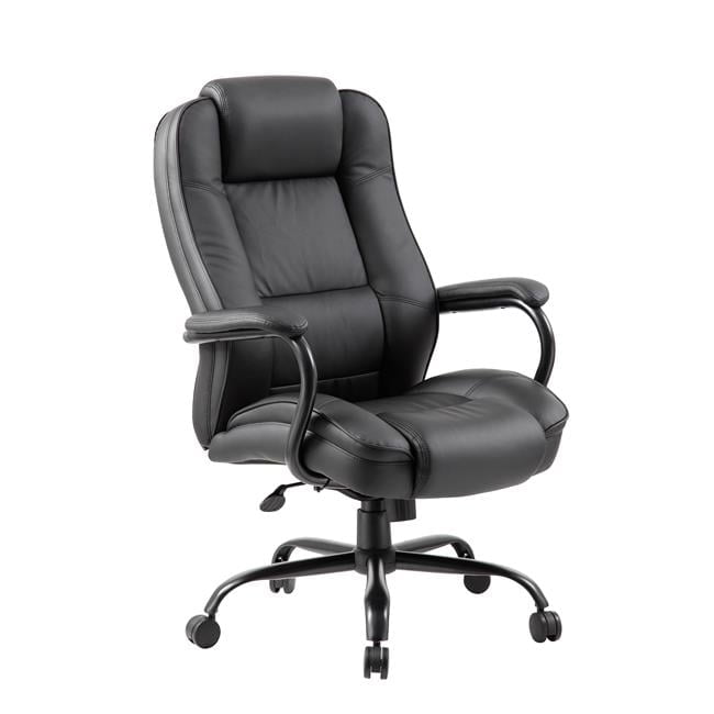 Executive Swivel LeatherPlus Chair with Reinforced Lumbar Support, Black