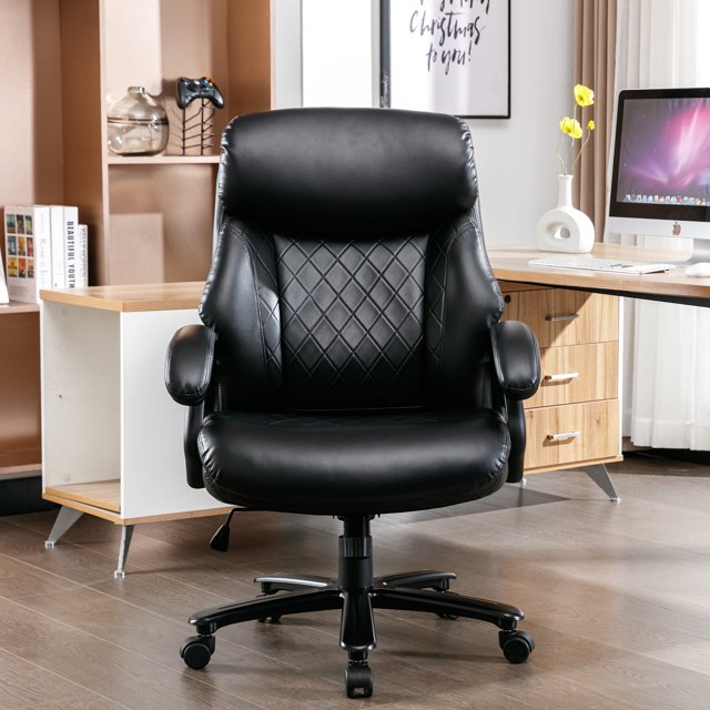 Heavy Duty Executive Office Chair, 400lbs Big and Tall Leather Office