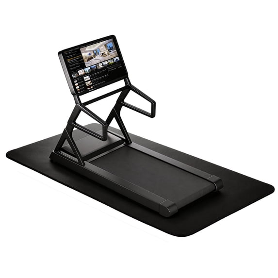 Heavy Duty Exercise Equipment Mat, 6mm Thick Non-Slip PVC Treadmill Mat for Home Gym, Shock Absorbing Floor Protector for Bike, Rowing Machine & Fitness Equipment, 59x28 inch, Black