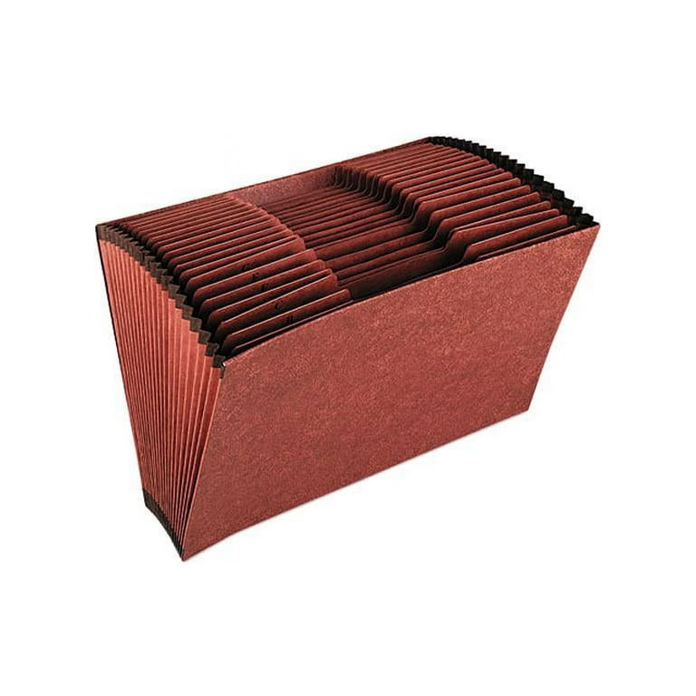 Heavy-Duty Open-Top Expanding Stadium File, 21 Sections, 1/3-Cut Tabs, Legal Size, Redrope