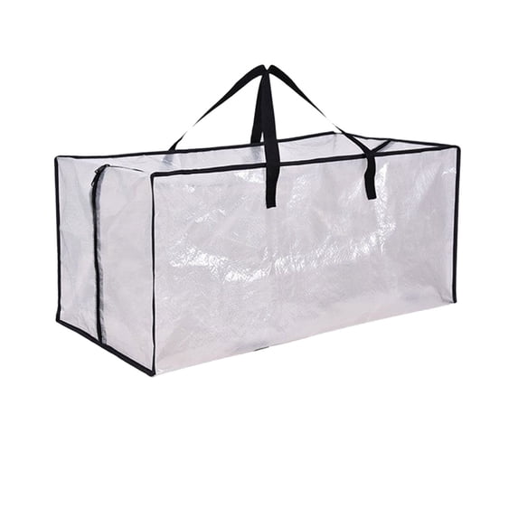 Heavy Duty Extra Large Clear Moving Bags PVC Woven Material Backpack Straps Strong Handles Zippers Foldable For Moving Storage Travel College Dorm