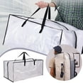 thumbnail image 1 of Heavy Duty Extra Large Clear Moving Bags W/Backpack Straps Strong Handles & Zippers Clear For Space Saving, Fold Flat, Alternative to Moving Box and Storage Bin, 1 of 8