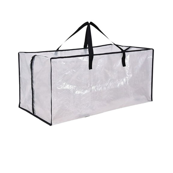 Heavy Duty Extra Large Clear Moving Bags W/ Backpack Straps Strong Handles & Zippers Clear