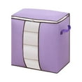 thumbnail image 1 of Heavy Duty Extra Large Storage Bags With Reinforced Handles Durable Non Woven Fabric Double Zipper Design For Clothes Bedding Home Organization Ideal For Moving Travel Storage,Purple, 1 of 5