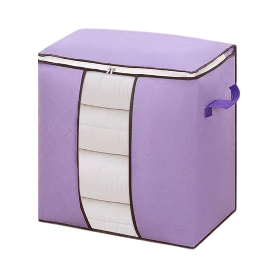 Heavy Duty Extra Large Storage Bags With Reinforced Handles Durable Non Woven Fabric Double Zipper Design For Clothes Bedding Home Organization Ideal For Moving Travel Storage,Purple